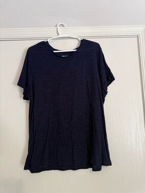 Nine West Navy Short-Sleeve Crewneck Tee
